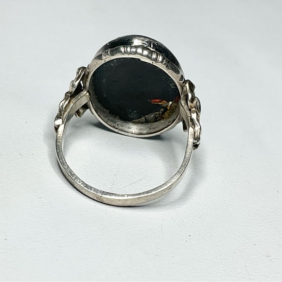 Sterling Silver 10K Art Deco Dragon’s Breath Ring Clark & Coombs - Picture 5 of 9